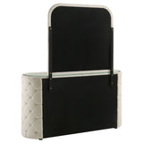 Sonya Ivory 6-drawer Upholstered Bedroom Dresser with Mirror - Ornate Home