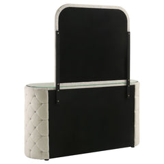 Sonya Ivory 6-drawer Upholstered Bedroom Dresser with Mirror - Ornate Home