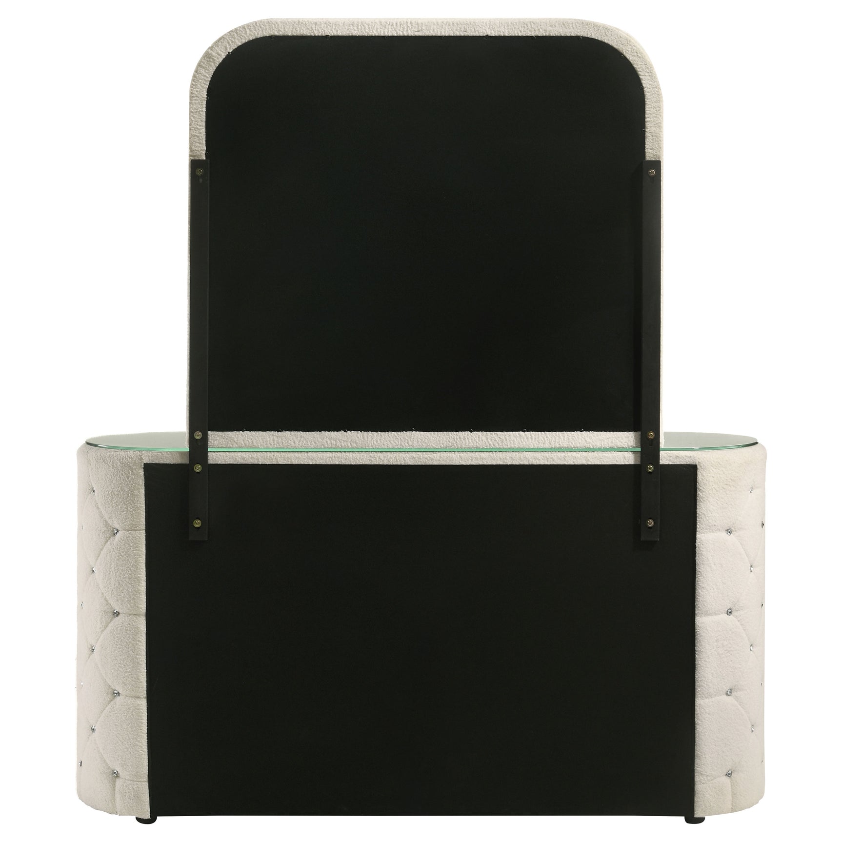 Sonya Ivory 6-drawer Upholstered Bedroom Dresser with Mirror - Ornate Home