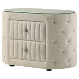 Sonya Ivory Nightstand Boucle - Ornate Home