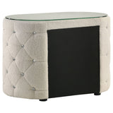 Sonya Ivory Nightstand Boucle - Ornate Home