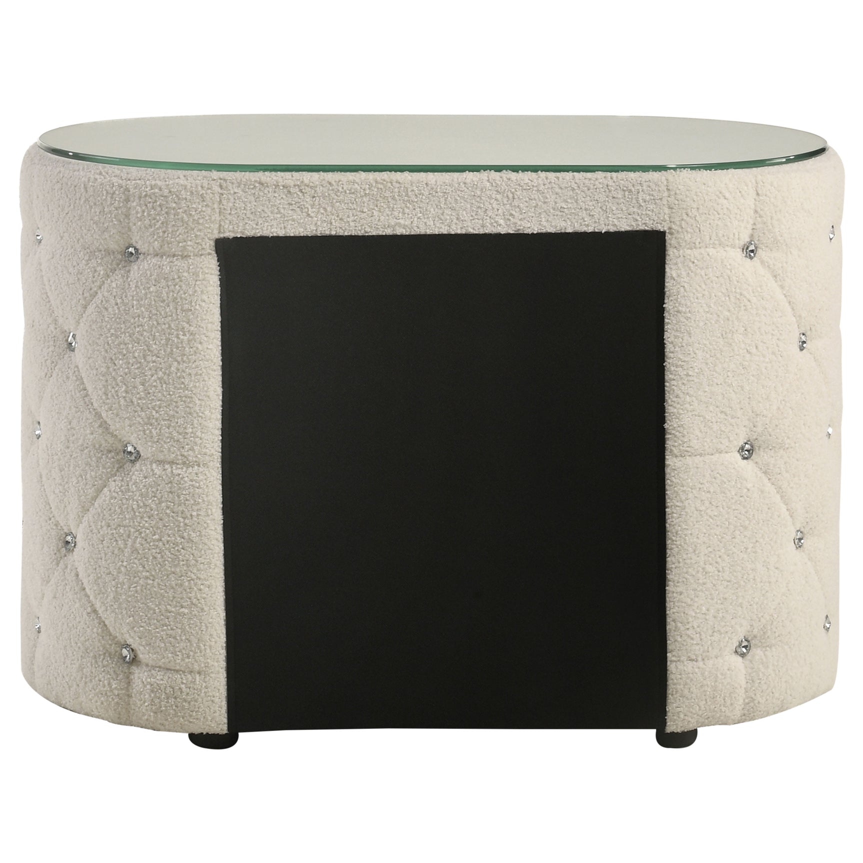 Sonya Ivory Nightstand Boucle - Ornate Home
