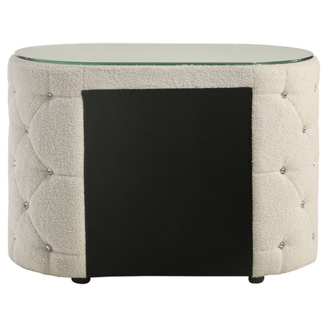 Sonya Ivory Nightstand Boucle - Ornate Home