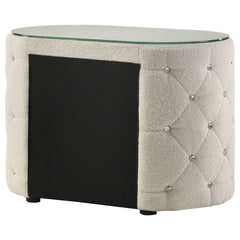 Sonya Ivory Nightstand Boucle - Ornate Home