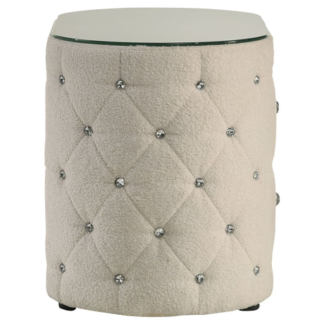 Sonya Ivory Nightstand Boucle - Ornate Home