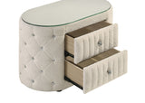 Sonya Ivory Nightstand Boucle - Ornate Home
