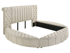 Sonya Ivory Queen Storage Bed Boucle - Ornate Home