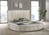 Sonya Ivory Queen Storage Bed Boucle - Ornate Home
