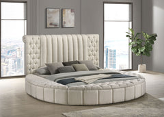 Sonya Ivory Queen Storage Bed Boucle - Ornate Home