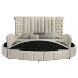 Sonya Ivory Queen Storage Bed Boucle - Ornate Home