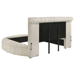 Sonya Ivory Queen Storage Bed Boucle - Ornate Home
