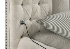 Sonya Ivory Queen Storage Bed Boucle - Ornate Home