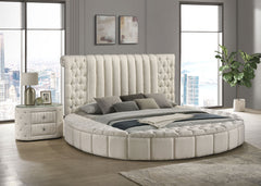 Sonya Ivory Queen Storage Bed Boucle - Ornate Home