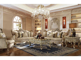 Sophia Champagne 3pc Living Room Set  / HD-04-SSET3 - Ornate Home