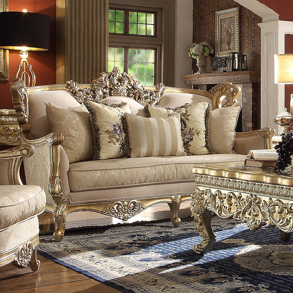 Sophia Champagne 3pc Living Room Set  / HD-04-SSET3 - Ornate Home