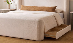 Sophia Cream Chenille King Storage Bed - Ornate Home