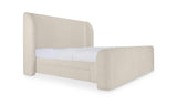 Sophia Cream Chenille Queen Storage Bed - Ornate Home