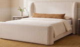 Sophia Cream Chenille Queen Storage Bed - Ornate Home