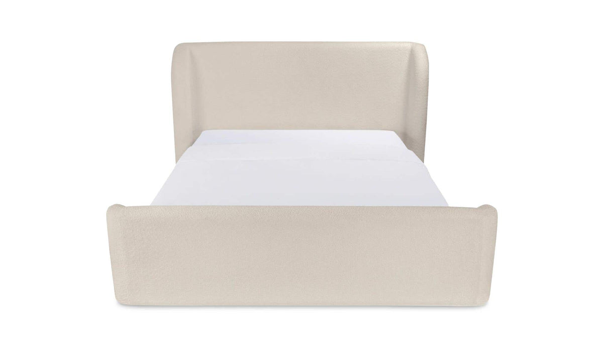 Sophia Cream Chenille Queen Storage Bed - Ornate Home