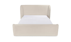 Sophia Cream Chenille Queen Storage Bed - Ornate Home