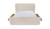 Sophia Cream Chenille Queen Storage Bed - Ornate Home