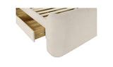 Sophia Cream Chenille Queen Storage Bed - Ornate Home