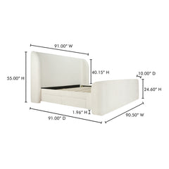 Sophia Cream King Storage Bed - Ornate Home