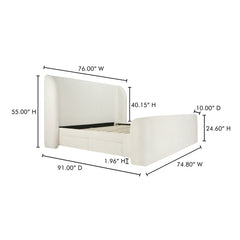 Sophia Cream Queen Storage Bed - Ornate Home