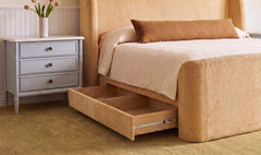 Sophia Golden Wheat Queen Storage Bed - Ornate Home