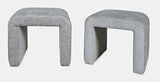 Sophia Grey Petite Bench (Set of 2) - Ornate Home