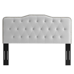 Sophia Light Gray Tufted Performance Velvet King/California King Headboard - Ornate Home