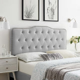 Sophia Light Gray Tufted Performance Velvet Twin Headboard - Ornate Home