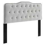 Sophia Light Gray Tufted Performance Velvet Twin Headboard - Ornate Home