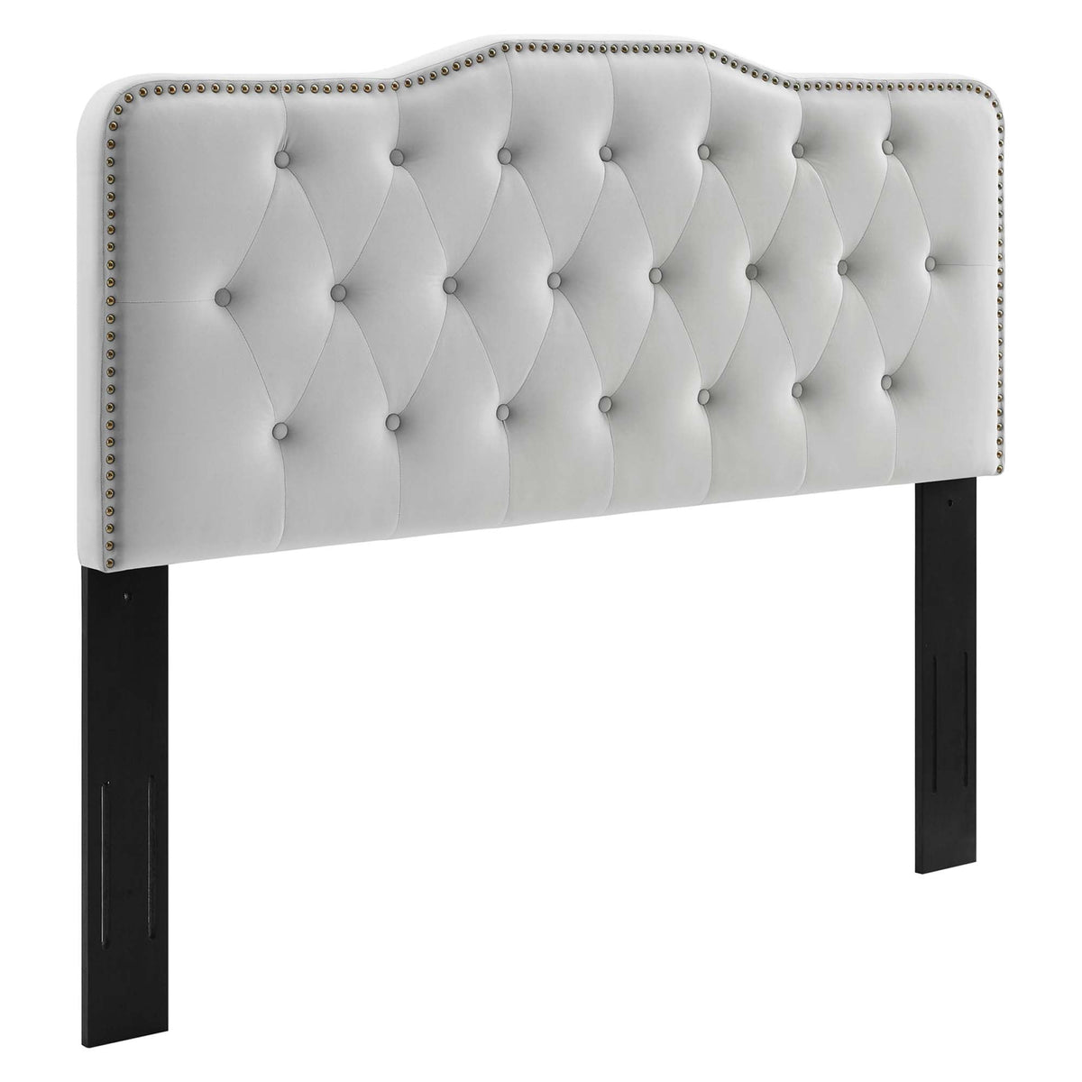 Sophia Light Gray Tufted Performance Velvet Twin Headboard - Ornate Home
