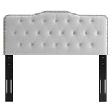 Sophia Light Gray Tufted Performance Velvet Twin Headboard - Ornate Home