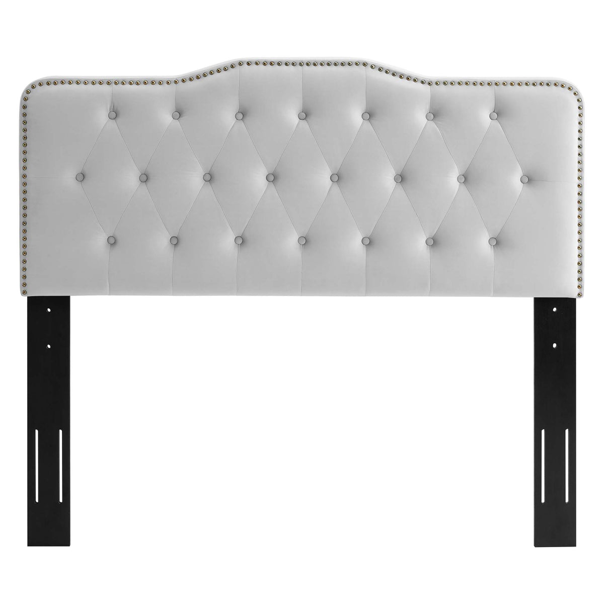 Sophia Light Gray Tufted Performance Velvet Twin Headboard - Ornate Home