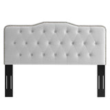 Sophia Light Gray Tufted Performance Velvet Twin Headboard - Ornate Home