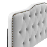 Sophia Light Gray Tufted Performance Velvet Twin Headboard - Ornate Home