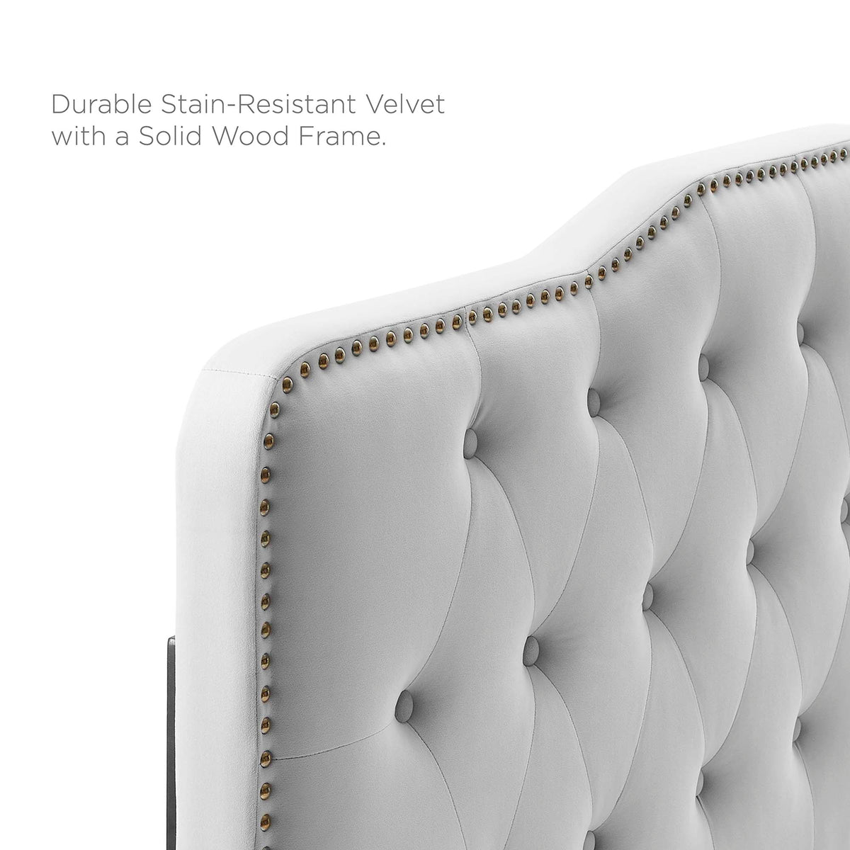 Sophia Light Gray Tufted Performance Velvet Twin Headboard - Ornate Home