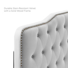 Sophia Light Gray Tufted Performance Velvet Twin Headboard - Ornate Home