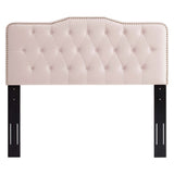Sophia Pink Tufted Performance Velvet Full/Queen Headboard - Ornate Home