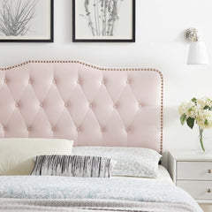 Sophia Pink Tufted Performance Velvet Full/Queen Headboard - Ornate Home