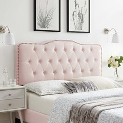 Sophia Pink Tufted Performance Velvet Twin Headboard - Ornate Home