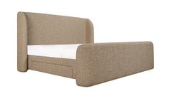 Sophia Speckled Light Brown King Storage Bed - Ornate Home