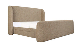 Sophia Speckled Light Brown King Storage Bed - Ornate Home