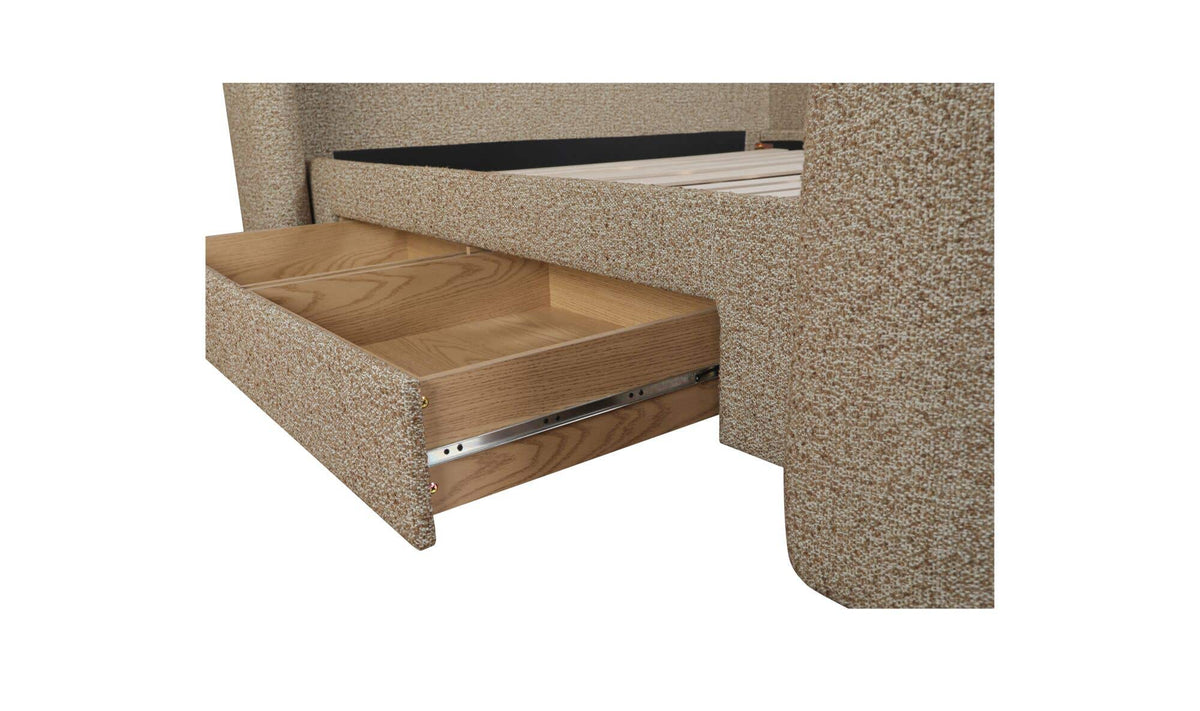 Sophia Speckled Light Brown King Storage Bed - Ornate Home