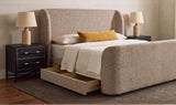 Sophia Speckled Light Brown Queen Storage Bed - Ornate Home