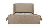 Sophia Speckled Light Brown Queen Storage Bed - Ornate Home
