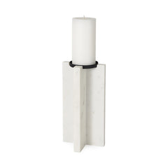 Sophia White Marble Candle Holder Large - Ornate Home