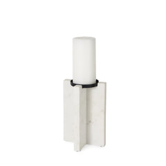 Sophia White. Marble Candle Holder Medium - Ornate Home